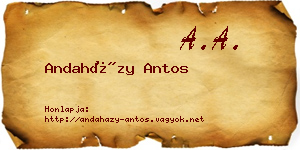 Andaházy Antos névjegykártya